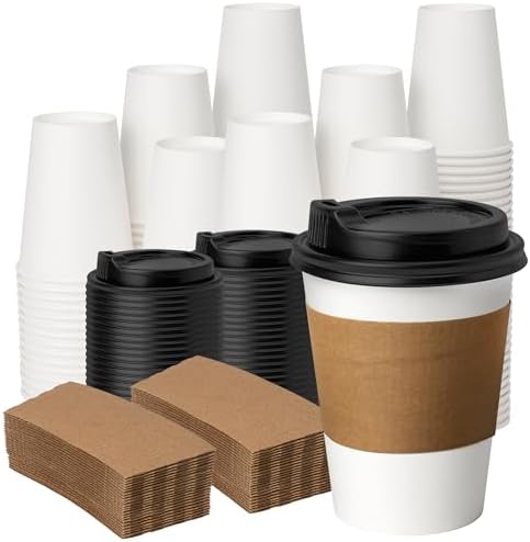 YEEHAW 12 oz Disposable Paper Coffee Cups, 100 Pack by YEEHAW