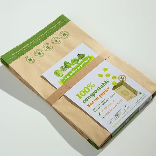 Hytrend-Kitchen Food Waste Bag-35 Bags-%100 Compostable paper Bag - Leak Resistant Liner - Small-Certified by BNQ and BPI,CMA-I,CMA-W - Image 5