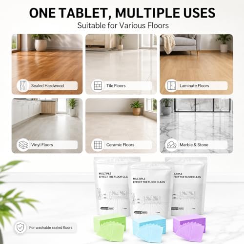 200 Piece Floor Cleaning Tablets, Multi-Surface Floor Cleaning Tablets for Mopping, Dissolvable Pre-Measured Concentrated Cleaner for Hardwood, Tile, Laminate, Vinyl Floors (Camellia, 200Pcs) - Image 5