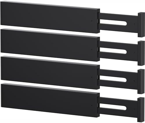 Bamboo Drawer Dividers, Adjustable Drawer Organizers, Fits 17.6–21" Drawers by Ryqtop