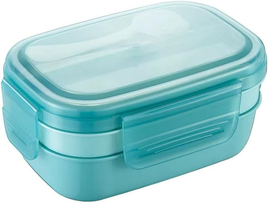 3-Tier Bento Lunch Box with Utensils – Leakproof Food Container with Compartments – Reusable Lunchbox