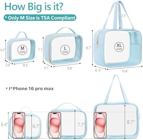 PACKISM Clear Makeup Bag Travel - Velvet Side TSA Approved Toiletry Bag - Image 3