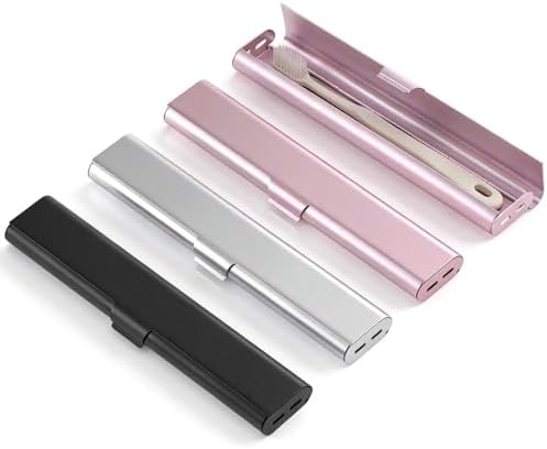 Portable Toothbrush Travel Case: 3 Pack Breathable & Dirt-Proof Hotel Camping Outdoor - Aluminum for Storage Recyclable Traveler (3, Multicolor) by betevie