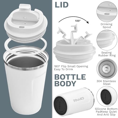 Insulated Travel Coffee Mug, Stainless Steel Coffee Cup with Leakproof Lid - Image 2