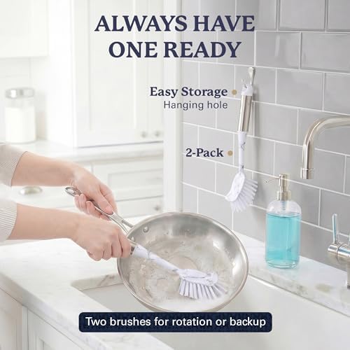 Farberware Dish Brush with Handle, 2 Pack, Firm Bristles - Image 6