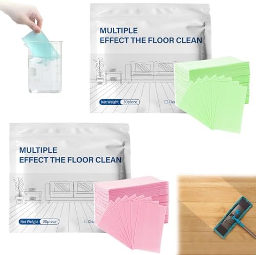 Multiple Effect The Floor Clean, 2027 New Multi Effect Floor Clean Tablets, Concentrated Cleaner for Hardwood, Tile, Laminate & More (Green+Pink, 100PC+100PC) by Unknown