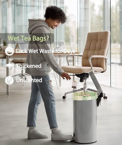 6-8 Gallon Kitchen Trash Bags With Handle Tie 60 Packs AYOTEE Compost Bags - Image 6