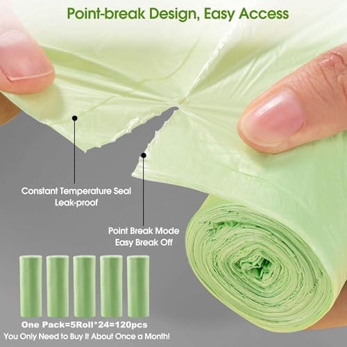 Small Trash Bags 1.2 Gallon - 120 Count Compost Bags - Image 2