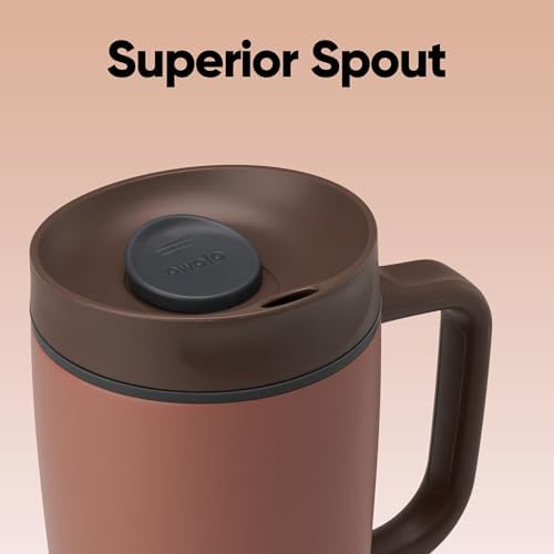 Owala SmoothSip Slider Stainless Steel Insulated Travel Mug with Handle, 100% Leak Proof, For Hot and Cold Drinks, Travel Friendly with Sliding Lock Lid, 12oz, BPA Free, Leak Proof, Cozy Cocoa - Image 4