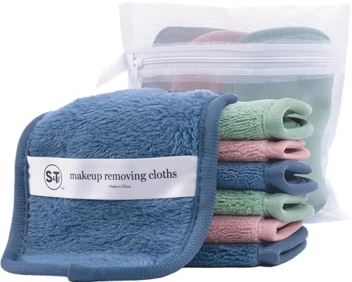 S&T INC. Makeup Remove Wipes, 7 Pack + Bag, 4.5" x 6.5", Assorted Colors by STINC