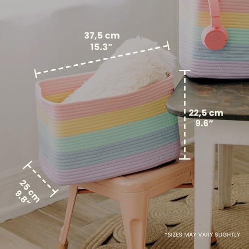 OrganiHaus Rainbow Baskets for Shelves, Set of 3, 15x9x10 - Image 2