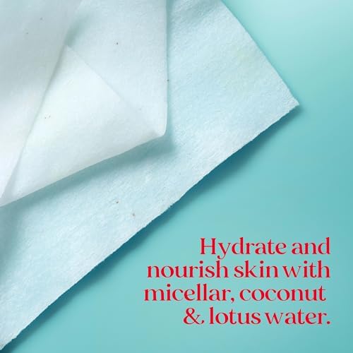 Face Wipes, Burt's Bees Facial Cleansing, Makeup Remover Towelettes, 3 in 1 Hydrating Micellar Cleanser with Coconut & Lotus Water, 90 Count (Packaging May Vary) - Image 2