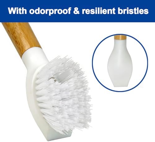CELOX 2 Pack Bamboo Dish Brush with Handle Kitchen Scrub Brush, Dish Scrubber - Perfect for Dish Washing, Vegetable, Grill Cleaning - Image 5
