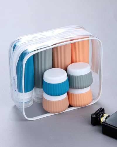 Mrsdry Travel Bottles 8 Pack, TSA Approved 3 oz Toiletries Containers, Leak Proof Silicone Squeezable Essentials Jars with Clear Bag - Image 5