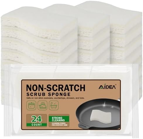 AIDEA Sponges Kitchen, Non-Scratch Scrub Sponge-24Count, Sponges for Dishes by AIDEAHOME