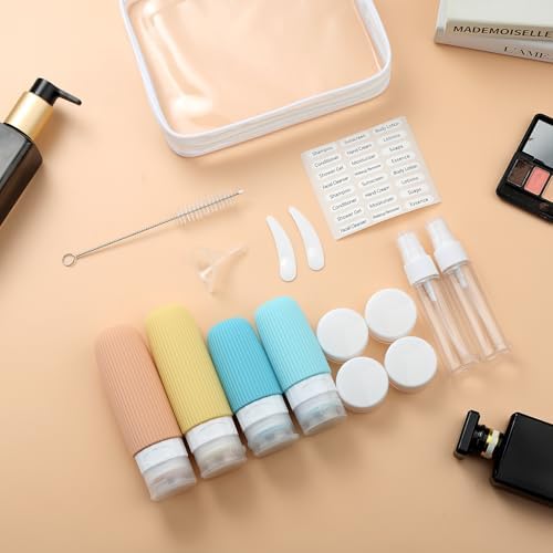 Mrsdry 16 Pack Travel Bottles Set, TSA Approved Leak Proof Silicone Squeezable Containers for Toiletries, Refillable Travel Accessories for Conditioner, Shampoo, Lotion & Body Wash Accessories - Image 6