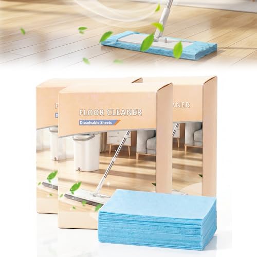 Floor Cleaning Tablets Multi-Surface Cleaner, Floor Cleaner Sheets for Mopping, Fast Dissolvable, Ease Effective Deep Clean Stains and Odors, Pet Safe, Keep it Fresh and Clean (3 Set) by Qeuxv