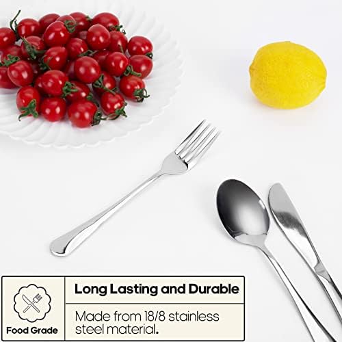 Quatish 5 Piece Travel Utensils with Case, Portable Cutlery Set, Silver - Image 2