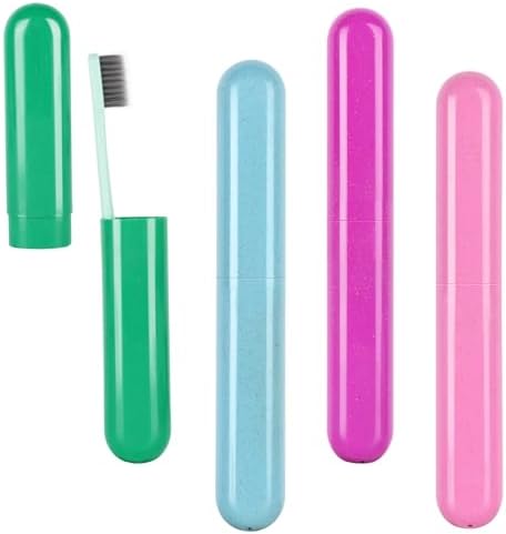 Hooqict 4 Pack Travel Toothbrush Case Portable Travel Toothbrush Holder Plastic Toothbrush Container Protector Cover for Traveling, Camping, Home, School, Business by Hooqict