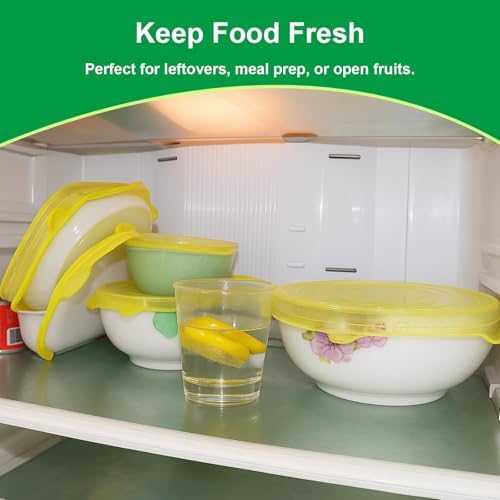 Silicone Stretch Lids – 6 Pack Reusable Food Covers,Flexible Silicone for Bowls, Containers, Fruits – Airtight & Leakproof Seal for Kitchen Storage(yellow) - Image 5