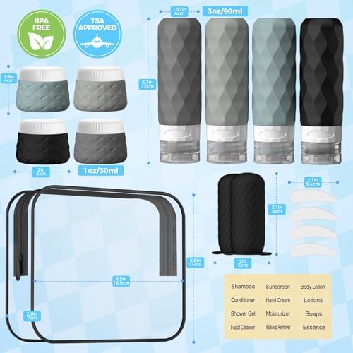 Silevoler 16Pack Travel Bottles for Toiletries, Bottles, Jars, and Covers - Image 2