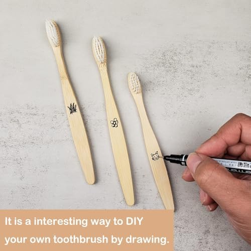 SEVENHEAD Bamboo Toothbrushes Adults & Kids Family Set 6+4 PCS Soft Bristles Wooden Toothbrushes, Natural Biodegradable BPA Free Eco Friendly Toothbrushes Black - Image 6