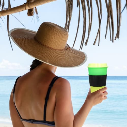 Color Changing Cups, 5 Pack 24oz Plastic Tumblers, Reusable Iced Coffee & Smoothie Cups with Lids and Straws for Parties and Travel (Hot coffee, 12 Pack) - Image 6
