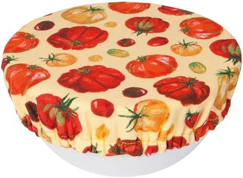 Now Designs Heirloom Tomatoes Bowl Covers Set of 2, DIA7.5in & DIA9.25in, Reusable - Image 3