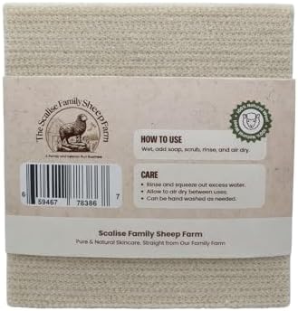 Scalise Family Sheep Farm Wool Dish Sponge 5"x5" – Natural Sponge Dish Non Scratch | Organic Kitchen Sponges for Sink Cleaning | Long Lasting Wool Scrubber for Kitchen - Image 6