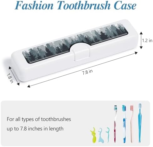 Toothbrush Travel Case - Colorful Pattern, Holder and Covers for Toothbrushes, Includes Tongue Scraper Case - Image 2