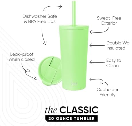 Simple Modern Iced Coffee Tumbler, Insulated | 20oz | Green - Image 2