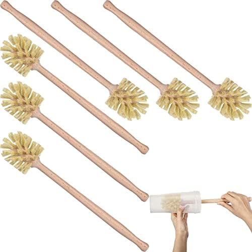 Gejoy 6 Pcs Wooden Bottle Brush Set with Beechwood Handle, Natural Bristles by Gejoy