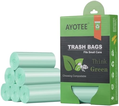 AYOTEE 1.2 Gallon Small Trash Bags Compostable Garbage Bags, 125 Count by AYOTEE