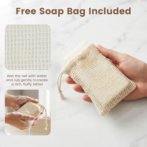 2 Pack Self Draining Bamboo Soap Holder Slotted Soap Dish (Acacia Style) - Image 4