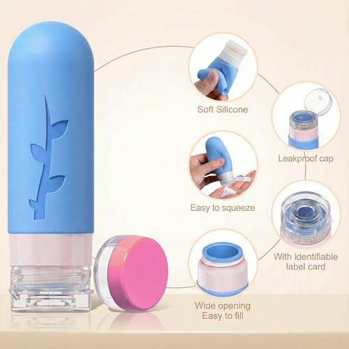 DEPOZA 16-Pack Travel Bottles for Toiletries with Clear Bag, White - Image 3