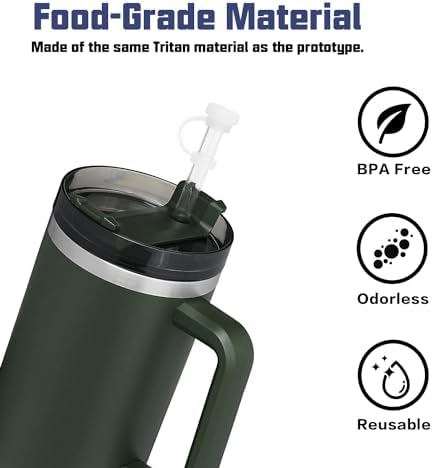 Replacement Straw Compatible with Stanley 40 oz 30 oz Tumbler, Accessories of 6 Straw Replacement with Cleaning Brush, 4 Color Leak Sproof Plug, 2 Silicone Cover Cap for Stanley - Image 6