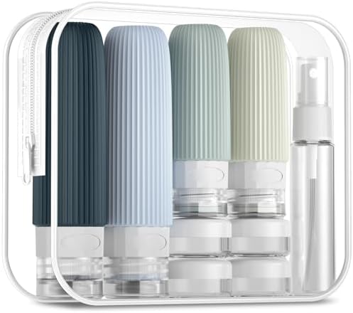 Mrsdry 16 Pack Travel Bottles Set, TSA Approved Leak Proof Silicone Squeezable Containers for Toiletries, Refillable Travel Accessories for Conditioner, Shampoo, Lotion & Body Wash Accessories by Mrsdry