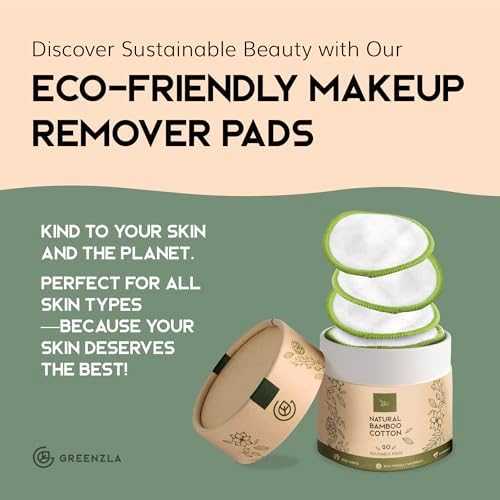 GREENZLA Reusable Makeup Remover Pads | 60 Pack | Bamboo Cotton Rounds - Image 7