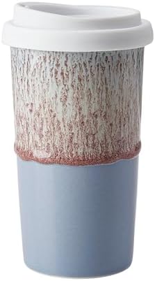 Ceramic Travel Mug with Lid 12 oz Aesthetic Coffee Cup for Women & Men, Modern Minimalist Travel Mug, Microwave & Dishwasher Safe, Fits Car Cup Holder (Whispy Blue) - Image 3