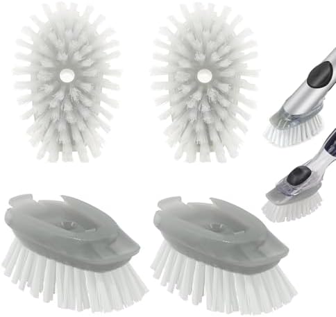 4 Pack Dish Brush Replacement Head for OXO Steel Soap Dispensing Dish Brush by pamrack