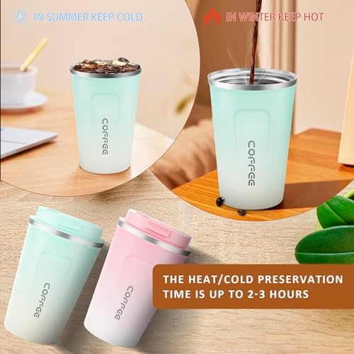 CS COSDDI 12 oz Coffee mug - Stainless Steel Coffee Cup with Leakproof Lid - Image 4