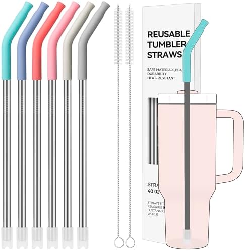 40 oz Straight Metal Straws for 40 oz Stanley Tumbler by AccessoriesForWaterBottle