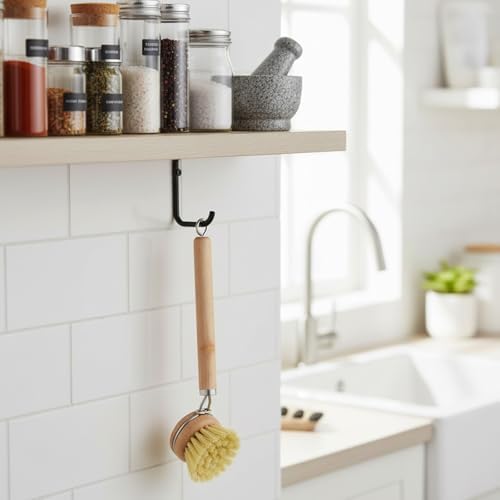 11 Pcs Bamboo Dish Brush Set, Multifunctional Bamboo Dishwashing Scrub Brush with Natural Sisal Bristles, Wooden Handle Dish Brush with Replacement Heads for Cleaning Pots Dishes Pans Vegetables - Image 6
