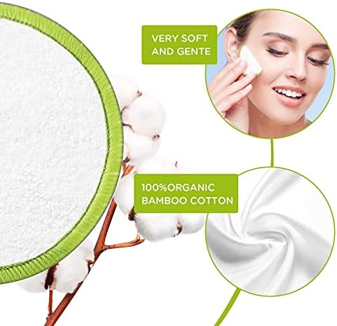 16 Pack Reusable Makeup Remover Pads - 100% Organic Cotton Rounds Washable & Eco-Friendly with Laundry Bag & Sturdy Storage Box for All Skin Types, Adults & Kids - Image 3