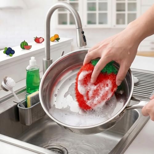 16 Pieces Fruit Dish Scrubber, Non Scratch Dish - Image 5