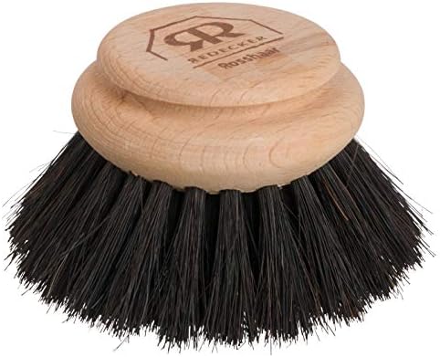 Redecker Dish Brush Replacement Head, Horsehair, 2 Inch Round – Soft Wooden Brush Head for Glassware & Delicate Surfaces, Made in Germany by Redecker