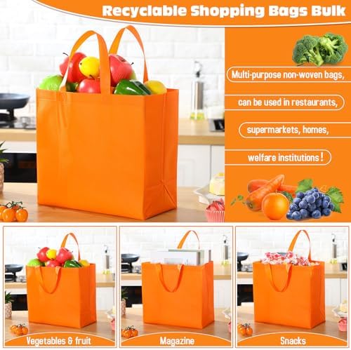 Windyun Reusable Grocery Bags Non Woven with Handles - Image 4