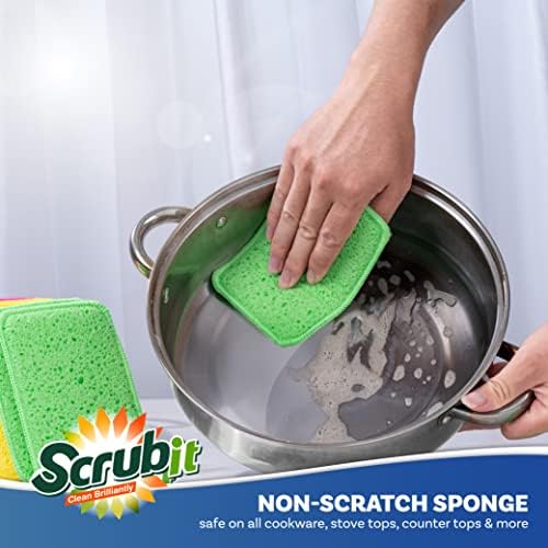 Scrub and Wipe Scrubbing Pads [10 Pack] – SCRUBIT Dual Sided Scouring Pad and Sponge - Reusable Kitchen Scrubbing Sponges for Dishes, Pots, Pans Utensils & Non-Stick Cookware (Pink) - Image 4