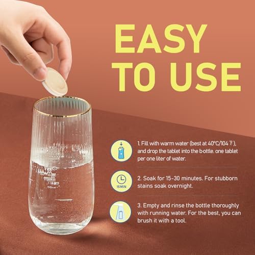 Water Bottle Cleaning Tablets, 36 Pack Bottle Clean Tablet Hydration Bladder Cleansing Tablets,Individually Packed, Orange Flavor - Image 5