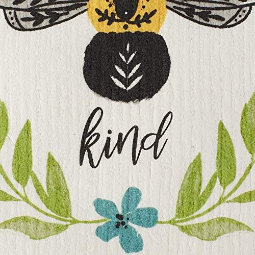 DII Swedish Dishcloths for Kitchen & Cleaning, Reusable, Machine Washable & Dishwasher Safe, Biodegradable, 7.75 x 6.75, Bee Kind, 3 Piece - Image 2